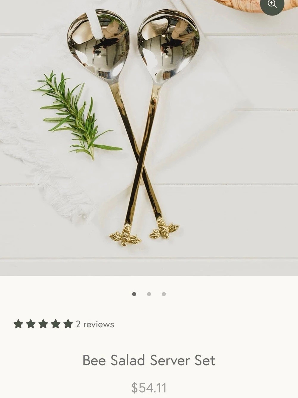 Selbrae House Bee Salad Server Set Stainless Steel Salad Servers